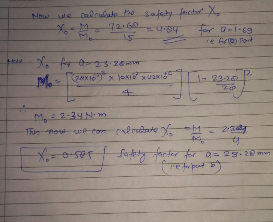 How we calculate the safety factor X Xon = 72.60 = you for a=1069 - re for a part Xo for a=23-20mm 20x103) x Joxlő x42x136 -