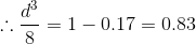 =1-0.17 = 0.83