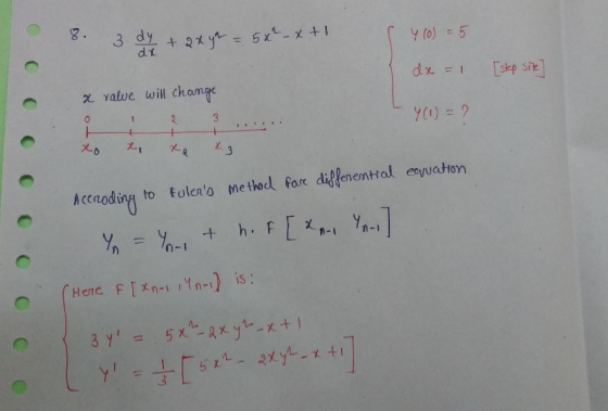 3 dy d1 χ value will chant ︵ 0 Mccnoding to toleno method far diffenemttal eeyuaton n-i n-i .3