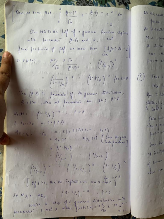 Now, we know that i 6-t) - B-t) en de No this sault pecem the probabil Mone cone Sien this is the pol of a gamma Random vagin
