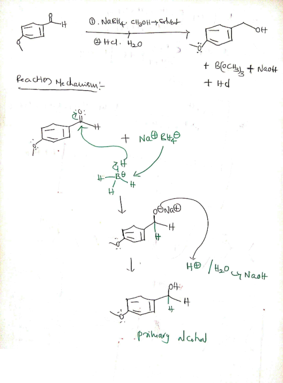 + O. Naktif. CH2OH-solvent my OH & Ho, H₂O Reaction Mechanism- + Brocha) + Naott + Hd atet haben + NaO BH ISLAV H 40 H₂O C4