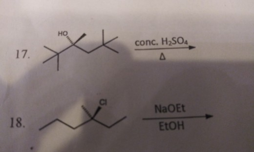HO conc. H2SO4 17. X conc. Hos 17. X 18. x Nader NaOEt EtOH