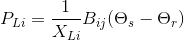 P_L_i=\frac{1}{X_L_i}B_i_j(\Theta _s-\Theta_r)