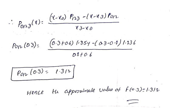 (1-0) P123 -(4-43) Pol2 .. Pornglu) 23-va Pon (03)6-3+06) (-354 -(03-0-1) 1-236 0.880.6 Pon (0.3) = 1.312 Hence He approximal