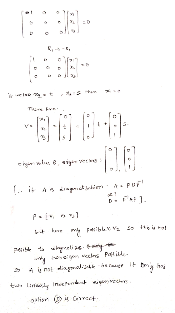 Ri--R : 21-0 it we lake Xq = t ,X3=5. X3=5. then There fore. S. 651-670-0 lo eigen value 8, eigin vechers : l. it A is dicege