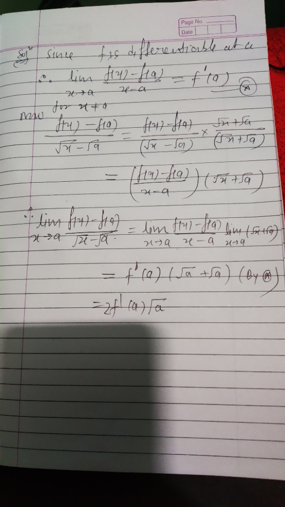 Eu since fis differenticable at a To lim fly) - Ha) - f to a tra la Тал ta fru) - fia) -ra ffy-sa) Tu sa Sutra ntsa T = (41)