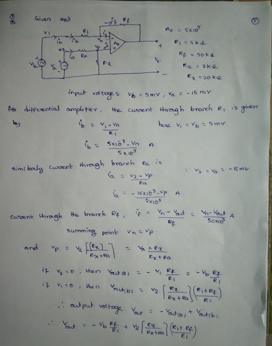Given that 2 tb Cb a Ra Pe dif ffeential amplifer, ho. crve nt Wmag h branch is given S X 103 aimt asly cwrent hregh branch e
