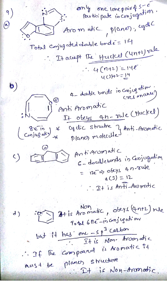 9) ation . cC b) C oahde Conjugat ** Planc) makcule Anti-Asom ec 4 (3) 12 Nor mus be lon) s hrucdure