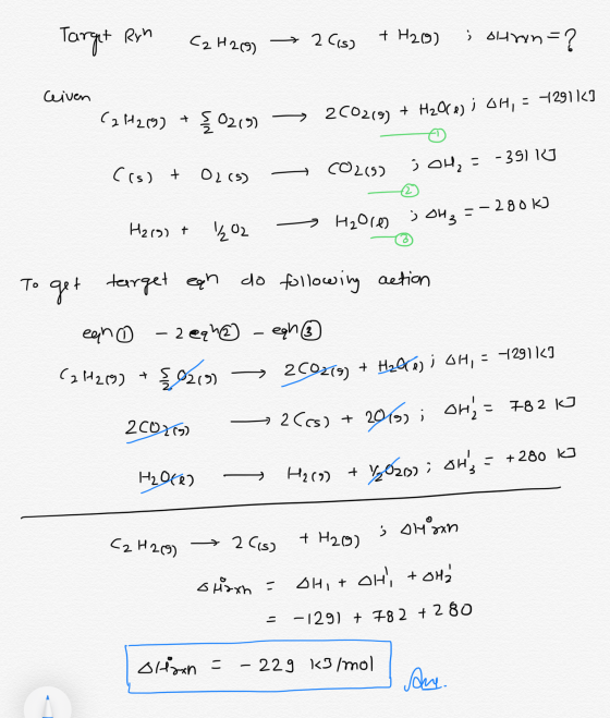 Target Ryn C2 H2 (9) ► 2015) + H2(g) ; oltron=? ceiven (214269) + Ş0209 -> 200219) + H2O(e) ; OH, = -291|<I Cos) + O2(9) - CO