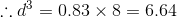 ..d = 0.83 x 8 = 6.64