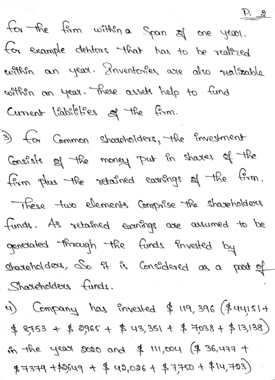 P. 2 for the firm within a Span of one year. for example debtors that has to be realized within an year. Inventories are also