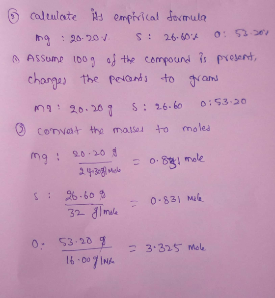 Caleulate empiical dovmule h 20-20 0: 53.00 26.60 A ASsume 100 the compound is present, changes the peond to am o:53.20 S: 26
