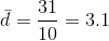 31 d = 3.1 10