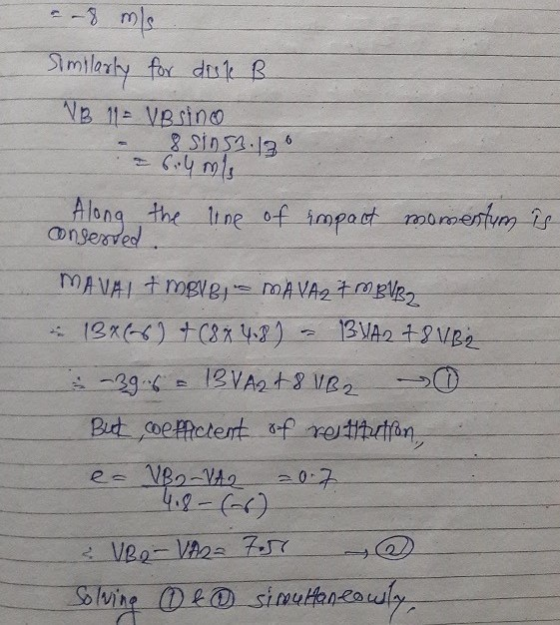 - ms Slmtlezty fox dest R NB 11- VBsin 6 Along ongented Itne of impat mmenng 0cet MAVAI mgve,= MAVA2ŤMB2 1BVA2 t9VB 13x)tC848