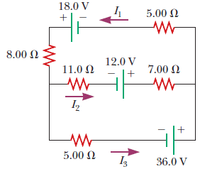 Calculate the current through the 8.00 ? resistor