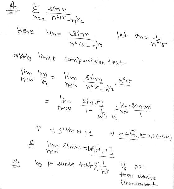 Heue un= sinn let on= 15m apply limit composition test- lim una lim sinn noro new Un nuo nors_52 O z lim Sinn) noso alim Sin