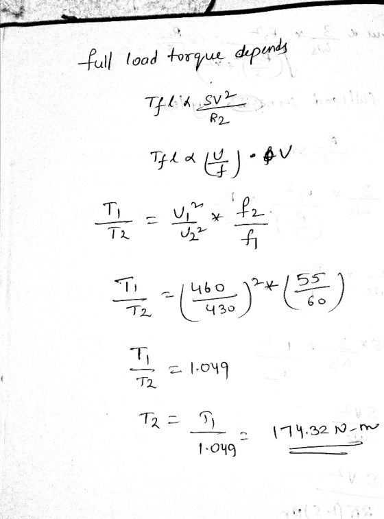 full load torque depends w RO no-1뀜ort | 21. 21 품이 가히 = 101 성 더 . (19.32 - N - 1099