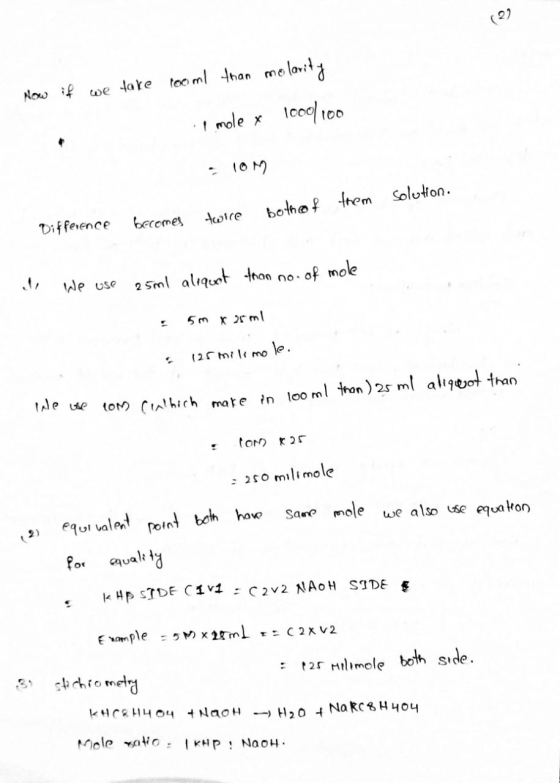 room than molarity Now if we take e mole x 1000100 10M them solution. both of twice Difference becomes s We use 25ml aliquet