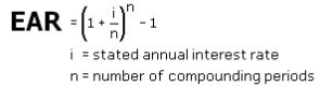 EAR . 1 i =stated annual interest rate number f compounding periods