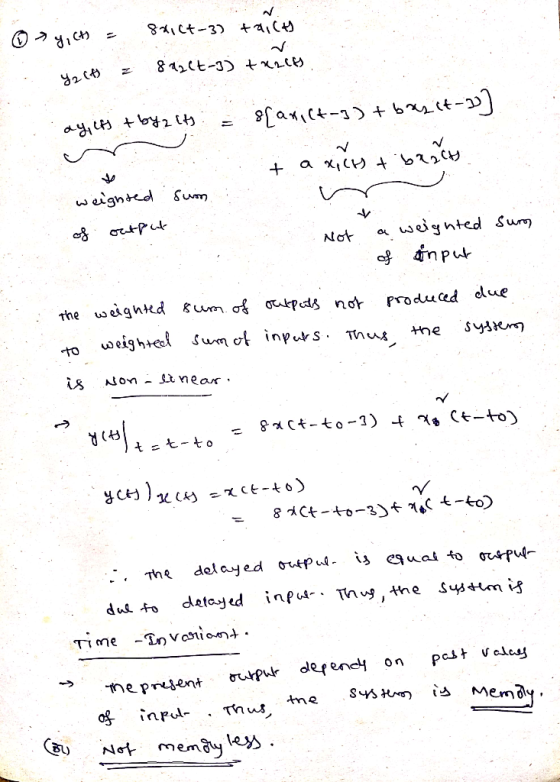 sy,CH) - 881(7-3) tacts Ya (t) = 802(t-3) traces ay, ifs + by its = sanit-g) + basit. ta xics + braces Sun weighted of output