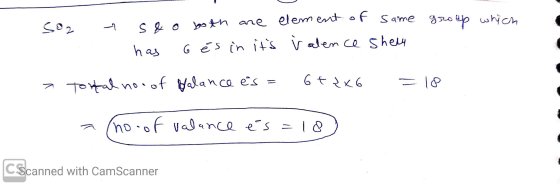 Soz - s do both are element of same group which - has 6 és in its valence shely tortal noo of Balance es = 6+2x6 =18 a lho.o