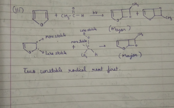 hv - H Less stable (Major) more stable more stable + Less stable - C CH2 H (major) react first. Two unstable radical