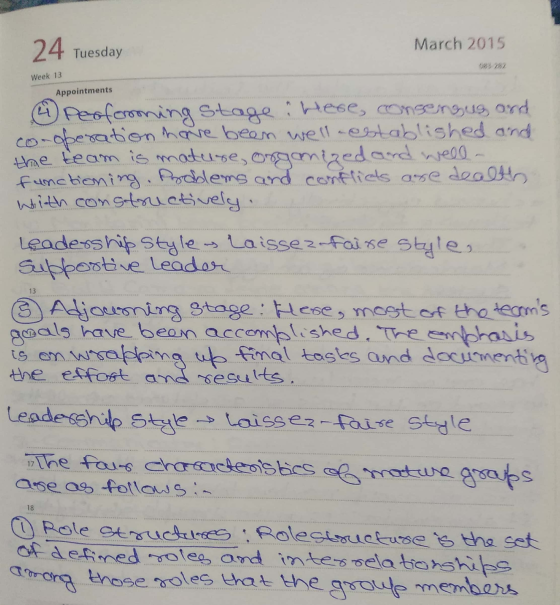 24 Tuesday March 2015 Week 13 Appointments 4 Performing stage here, consensus ord co-operation have been well-established and