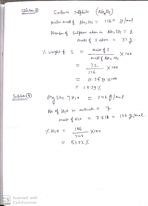 MALL ALLA VALLE solution o Sodium sulphite molar mass of Na250g = 126.0 g/mol Number of sulphur atom in Na2SO3 = 1 . mass of