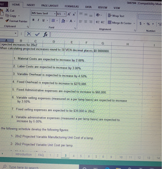 SMO 594 (Compatibility Mode REVIEW VIEW - Wrap Text HOME INSERT PAGE LAYOUT FORMULAS DATA 2 X Cut MS Sans Serif -8.5 AA= Copy