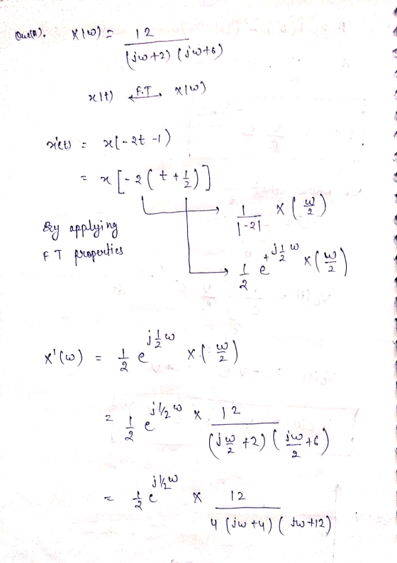 Quell), XI) 12 (Jw+2) (Jw+6) xcit) f.L X16) riet) : rel-24-1) tt 9 1-21 by applying ft properties jI W + ***** I e 2 ト jiw x