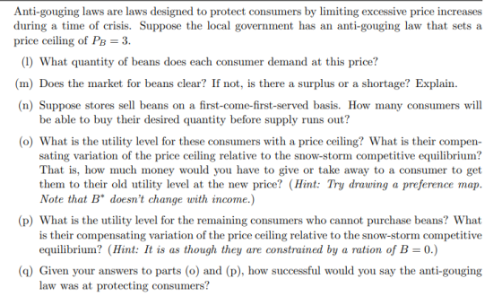 Anti-gouging laws are laws designed to protect consumers by limiting excessive price increases during a time of crisis. Suppo