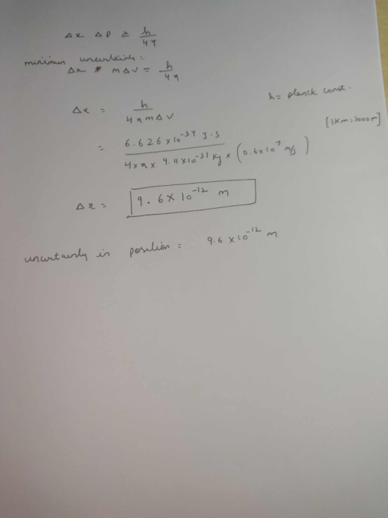AX AP h murimun unurtannty Ax he planck Cent 6.626x l03 3-S -31 4x7x X 9.6X 10-12 9.6x1092 nunt aurly in porliin