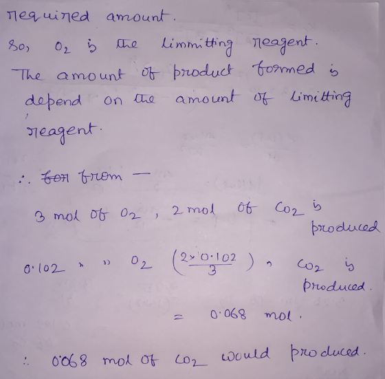 required amount. so, Oq ý the limmitting The amount of product depend on the amount reagent. reagent. formed is of limitting