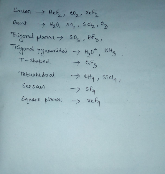 umm -> def, co, , XF, Bent O, SO₂, sel, 03 Trigonal planare SO, Bf3 Trigonal pyramidal H3O+, Nihoz T-shaped elfz Tetrahedral