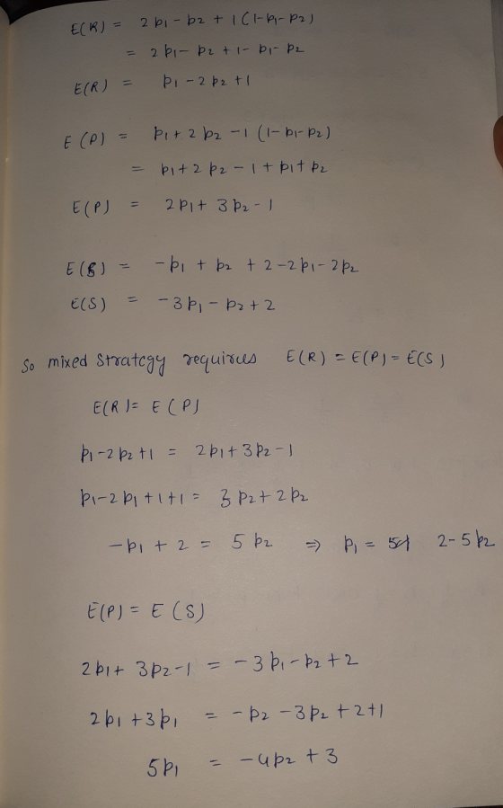 ECR) = 2 bi-b2 + ICI-bo-P2) = 2 bi- b 2 + 1 - bi- p2 E(R) = pi-2 b 2 + 1 E (P) = bir 2 bz-1 (1-bi-P2) = bit2 p2 - 1+pit pe E(