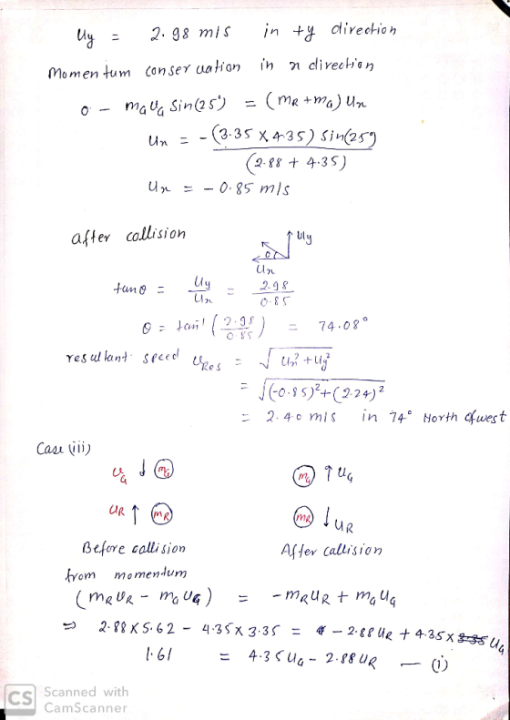 in +y dire chio 2.g8 mis Иу n clivecan Momen tum Canser uation mR ma) u maug Sin(2s C 3.35 X 435) Sin(25) (2-88 t435) Un -0.8