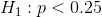 H_1:p<0.25