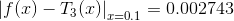 \left | f(x)-T_{3}(x) \right |_{x=0.1}=0.002743