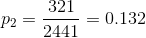 321 P2 = 0.132 2441