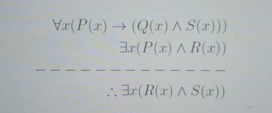 Væ(P(x) + (Q(x) ^ S(x))) 3x(P(x) R(x)) - - .. Ex(R(x) ^ S(x)) - - -