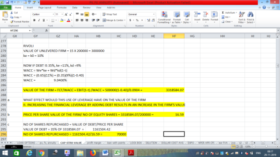 PV, FV, ANNUITY (Autosaved) - Microsoft Excel (Product Activation Failed) Review View Add-Ins File Home Insert Page Layout Fo