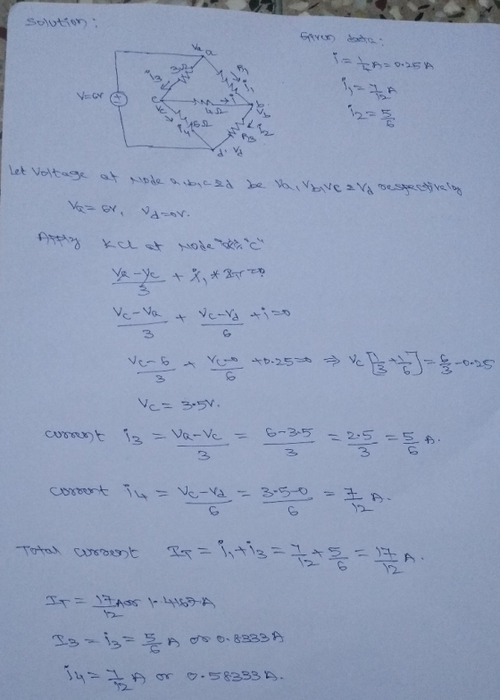 solution: Jag i to.254 Vor 162 et voltage at node a abczd be vai dive Va respectively Vazar, varor. Allg ka at rode che ve-ye