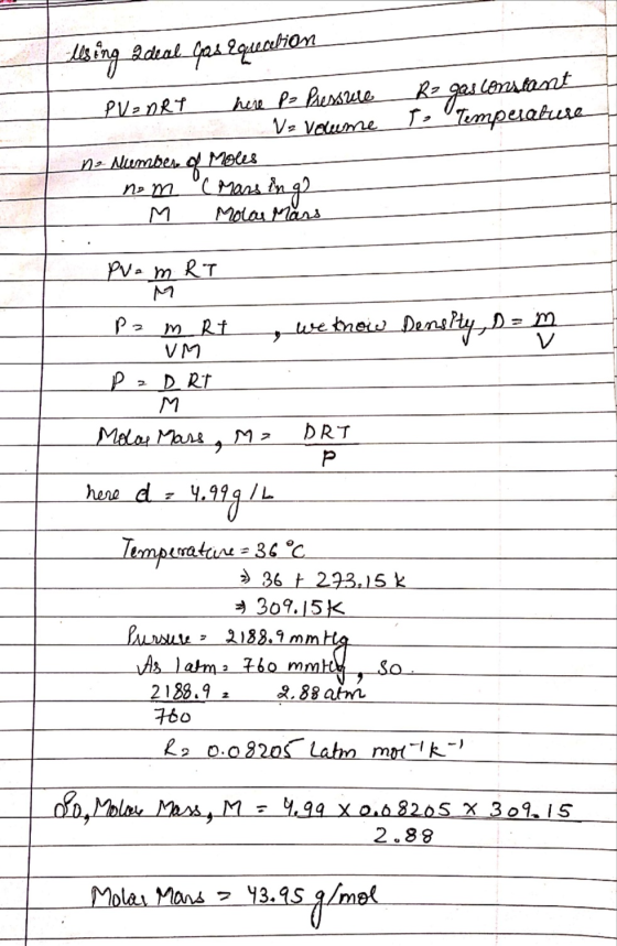 les ing Ideal Gas Equecelion PV=nRT here po Pressure Rz gas constant Alba Va Volume To Temperature ne. Number of moles - nom