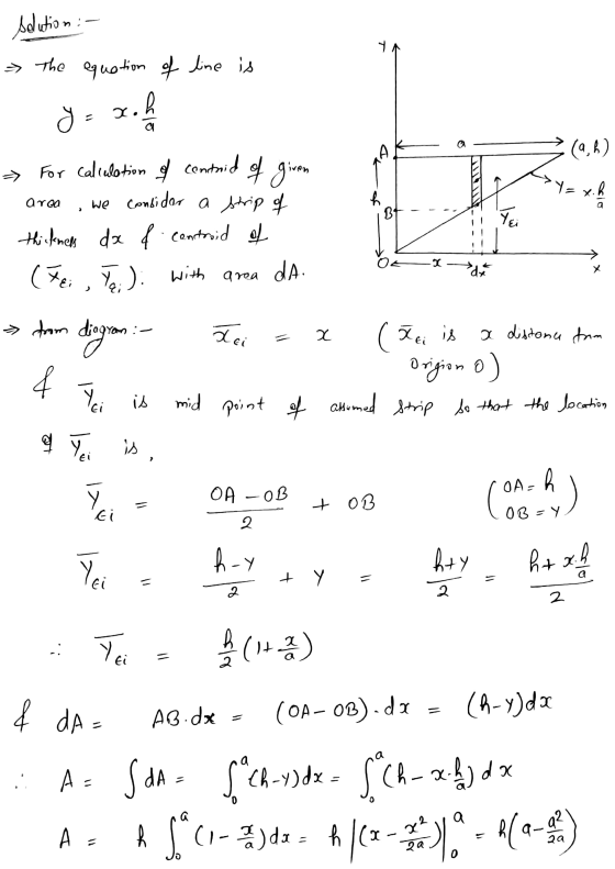 solution :- The equation of line is АК — а - (9,6) → For calculation of contaid of given - area , we consider a strip of - th