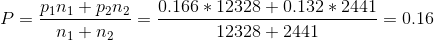 P-Pini + P2N2 0.166 * 12328 + 0.132 * 2441 12328 + 2441 - 0.16 ni + n2