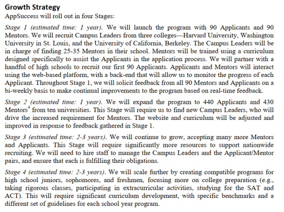 Growth Strategy AppSuccess will roll out in four Stages: Stage 1 (estimated time: 1 year). We will launch the program with 90