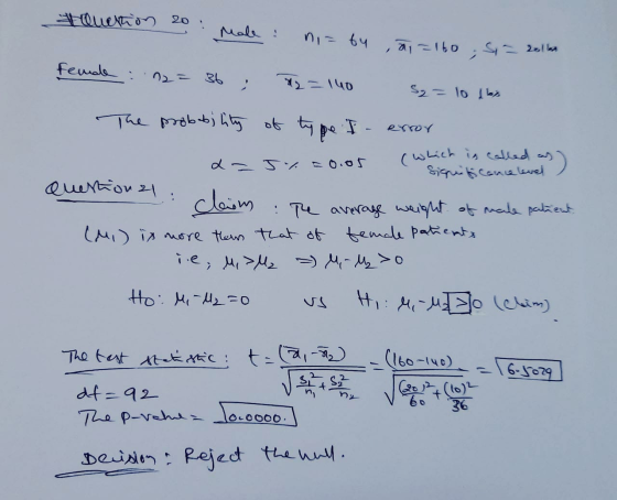 36 touettion 20 Male : nie by a=160 ; Sia 2016 fende 72-1410 S2 = 10 db The probability of type I - error (which is called as