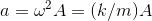 a= \omega ^2 A = ( k/m) A