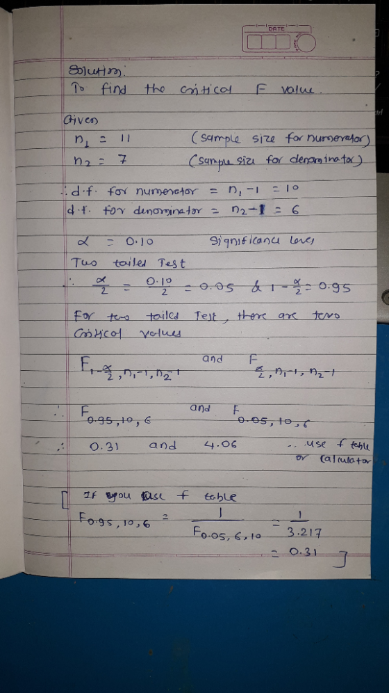 fri Giveの (sample size for nuroere ar) 1 gmif lane lercy Tuo tole Test ck O.1o 2. For toーつーto r ,Cd Tet and F ㄥ and F use ft