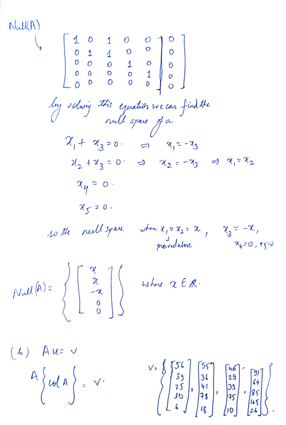o O O A 1 o o 0 0 OOOAA 1 o Lo 1 OO 0 6 by solving this equation we can X=-34, Null(A) 10 this find the null 2, + x₂=0 =) 2,=